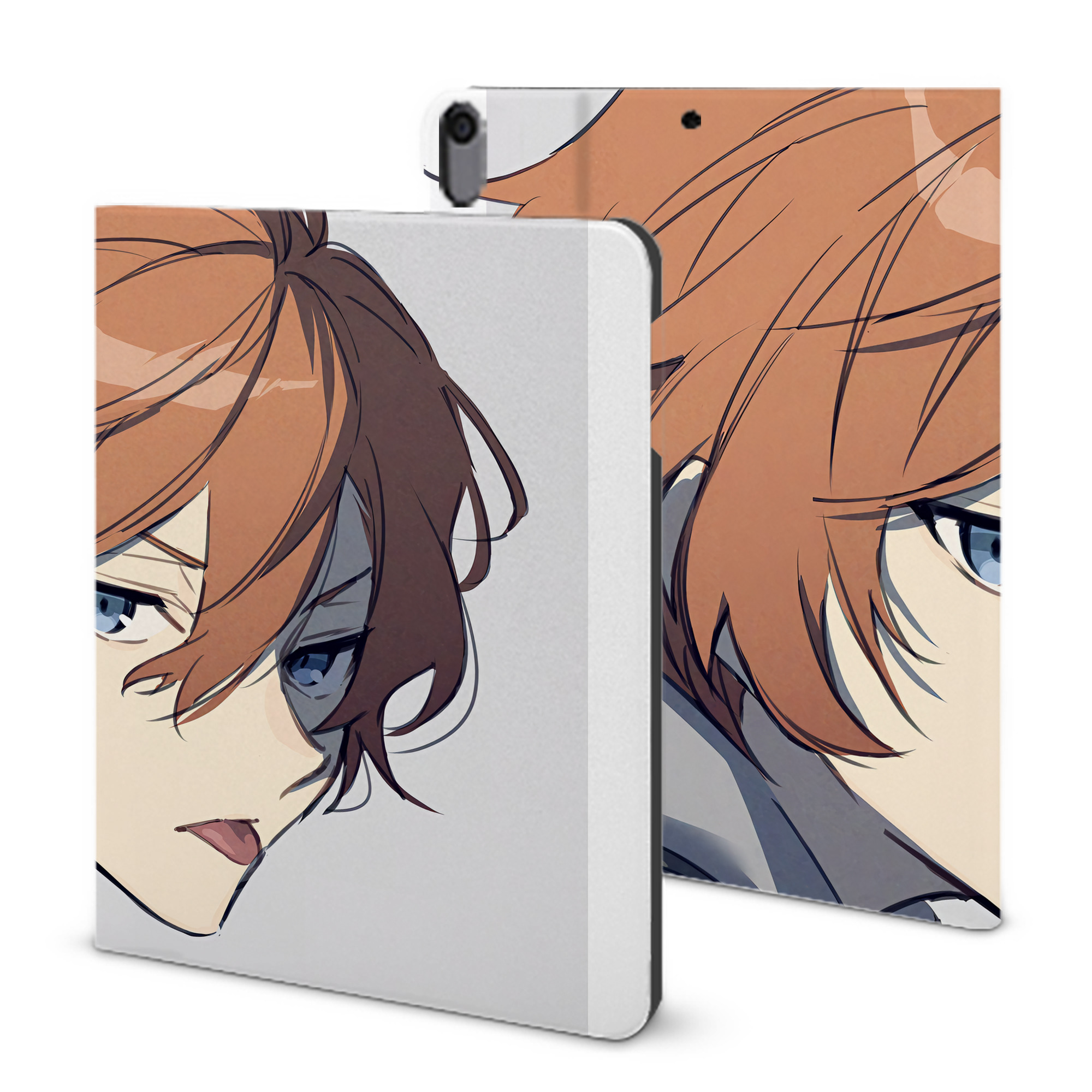 （画像用） 文豪ストレイドッグス Bungo Stray Dogs IPad ケース ブック型 PUレザー TPU 耐衝撃 軽量 薄型 ペン収納なし 全面保護 IPad 各モデル対応